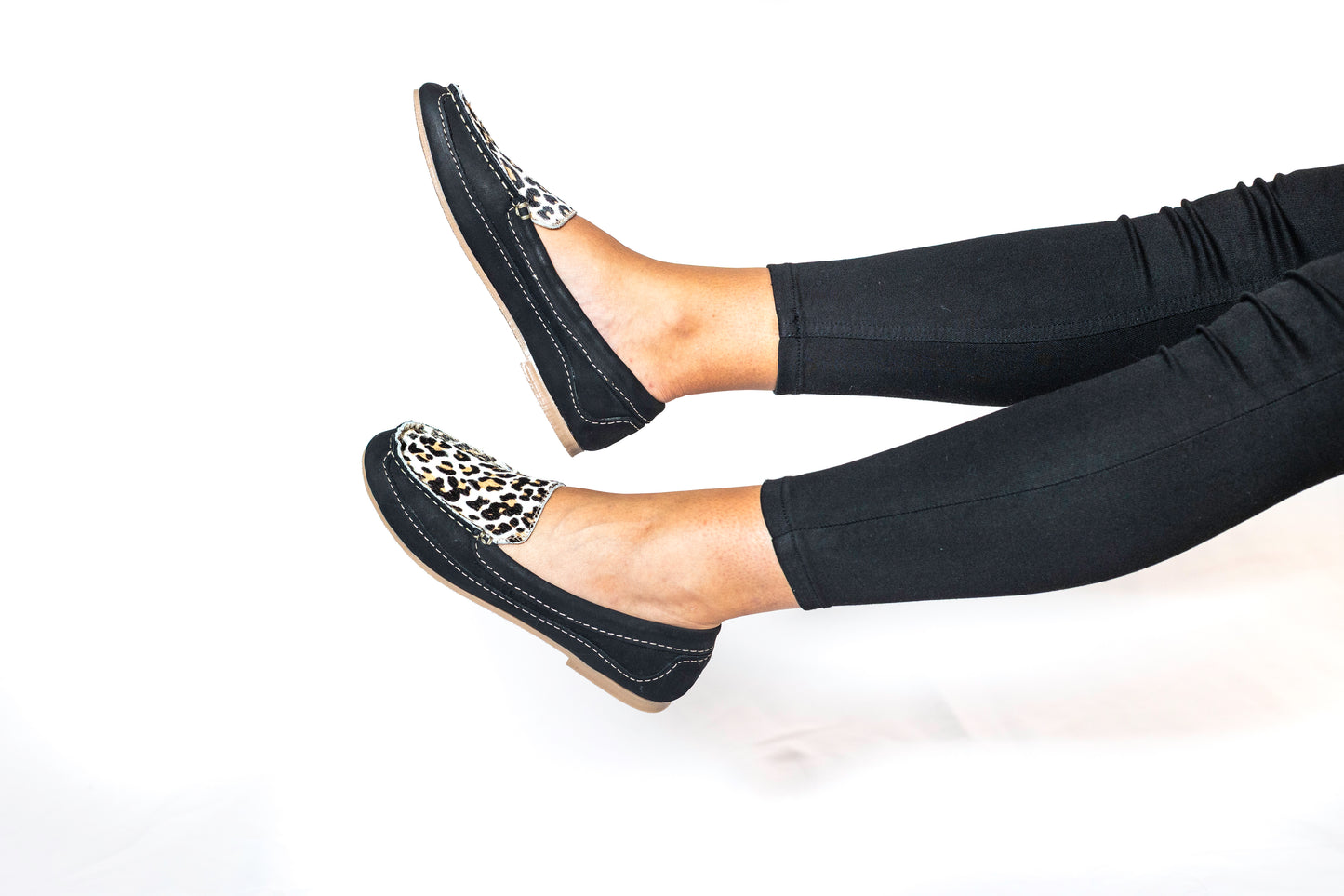 Black Leopard Print Moccasin