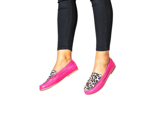 Cerise Leopard Print Moccasin