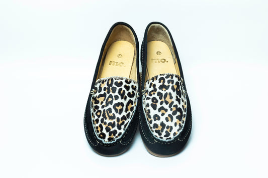 Black Leopard Print Moccasin